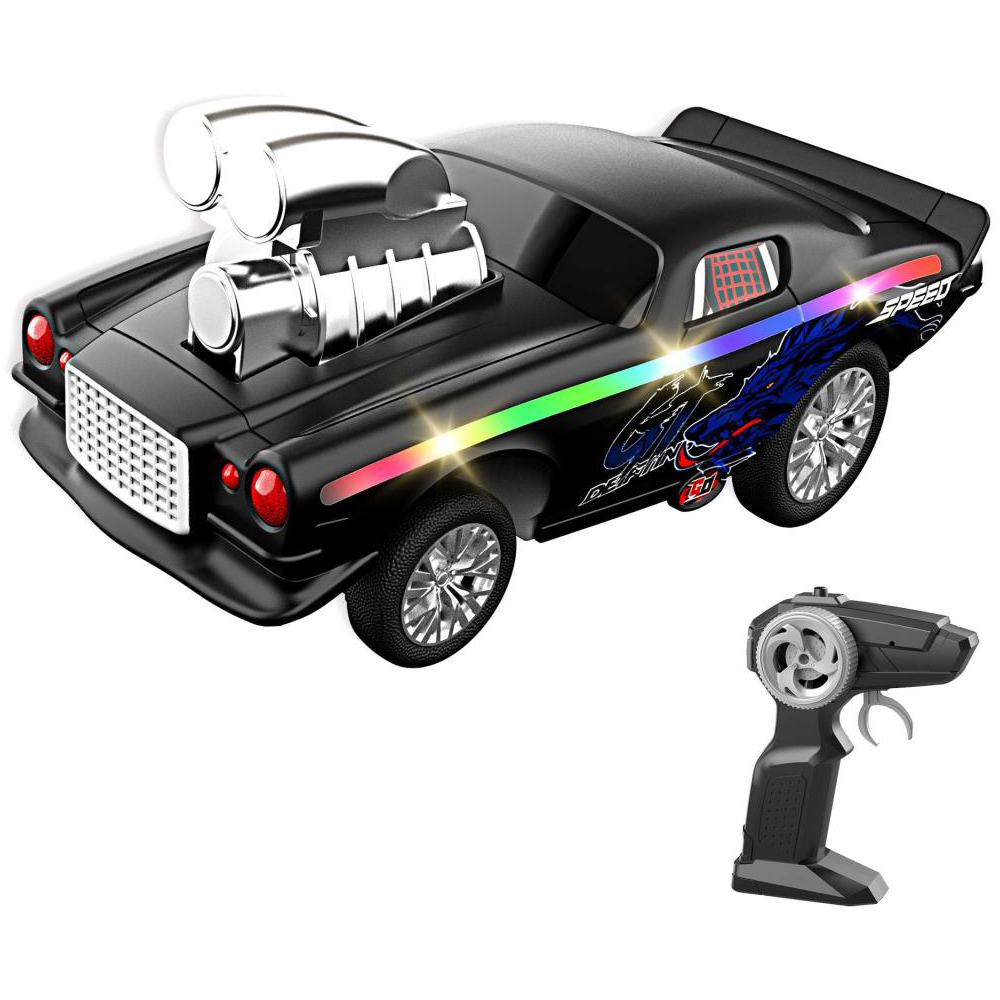 Muscle Power RC Drag Car – High-Speed Racing Car with Chrome Engine